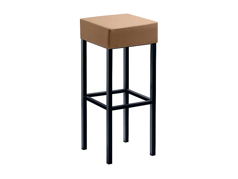 Hoher Barstuhl mit Microfaserbezug Hellbraun