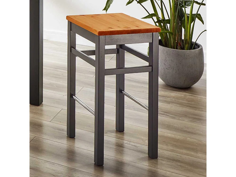 Hoher Hocker Bar aus Kiefer Massivholz Landhaus Stil