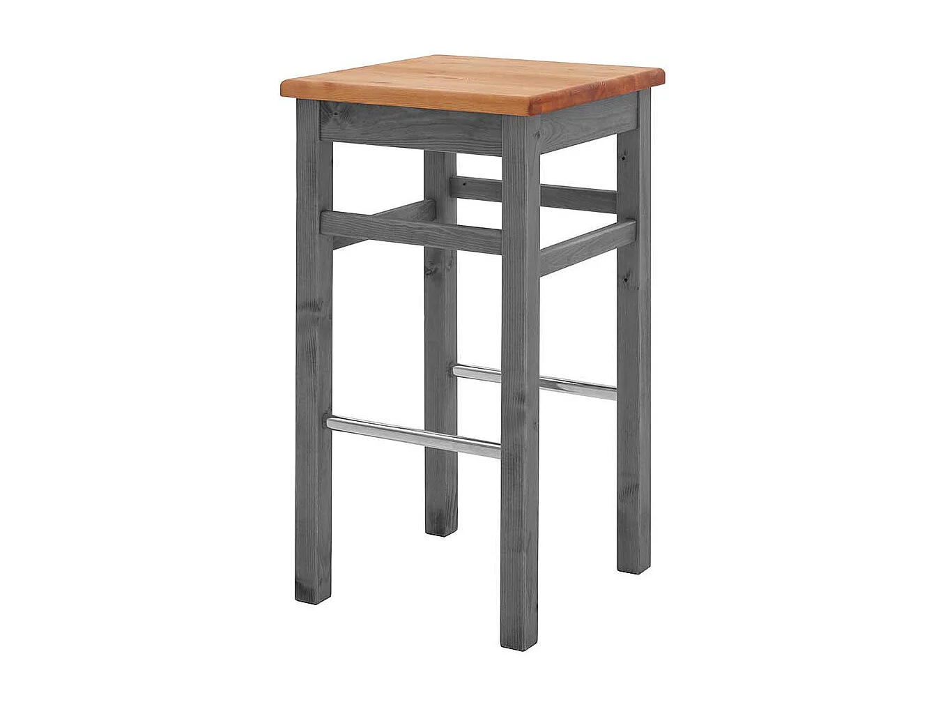 Hoher Hocker Bar aus Kiefer Massivholz Landhaus Stil