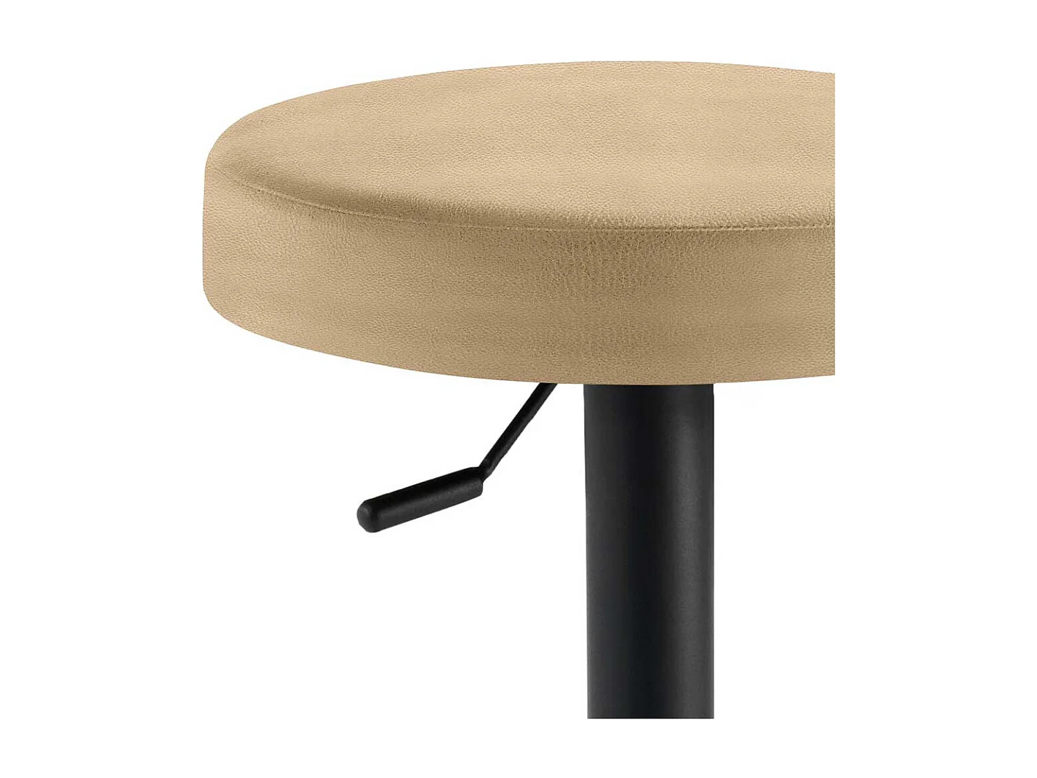 Barhocker drehbar in Beige Microfaser Tellerfuß aus Stahl