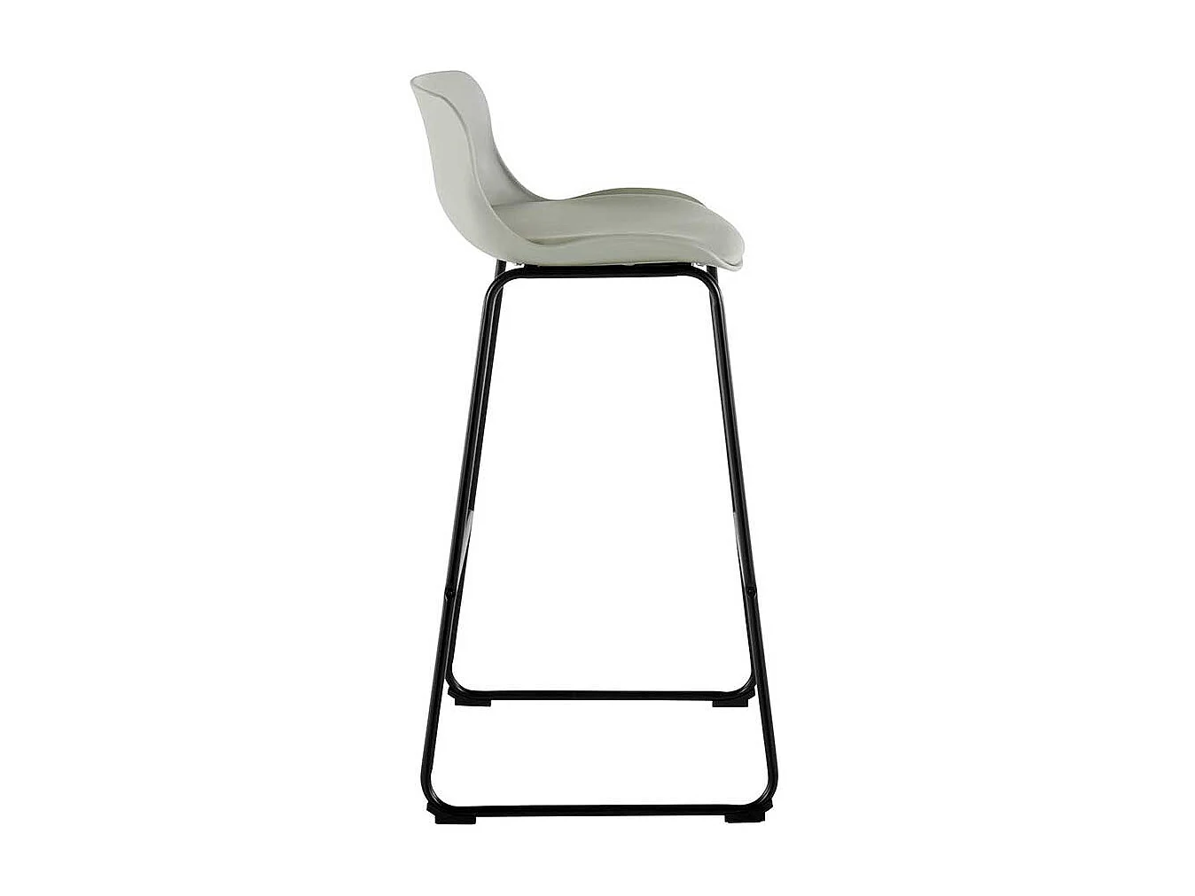 Grauer Barhocker mit schwarzem Bügelgestell 75 cm Sitzhöhe (2er Set)