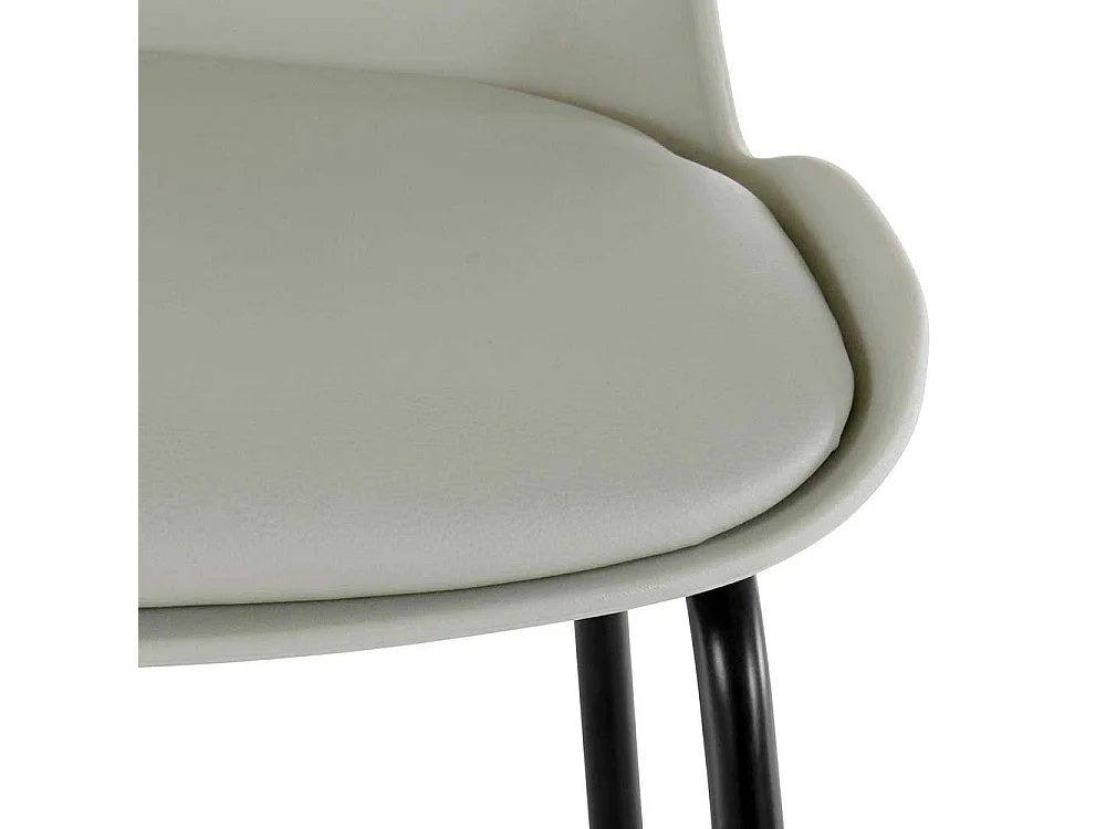 Grauer Barhocker mit schwarzem Bügelgestell 75 cm Sitzhöhe (2er Set)