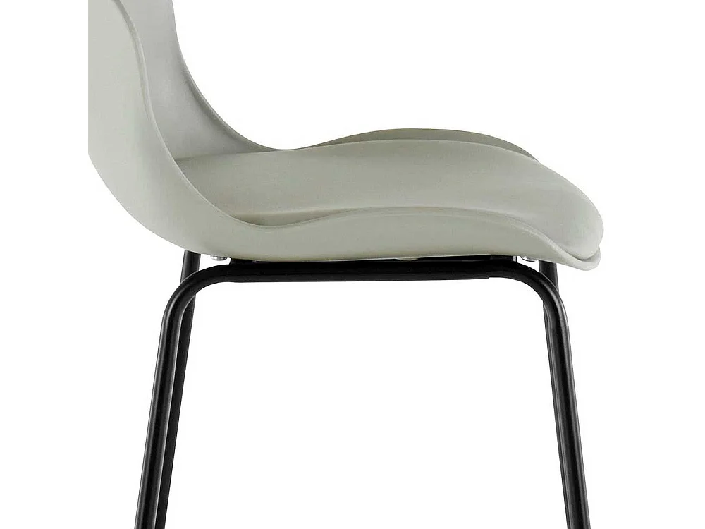 Grauer Barhocker mit schwarzem Bügelgestell 75 cm Sitzhöhe (2er Set)