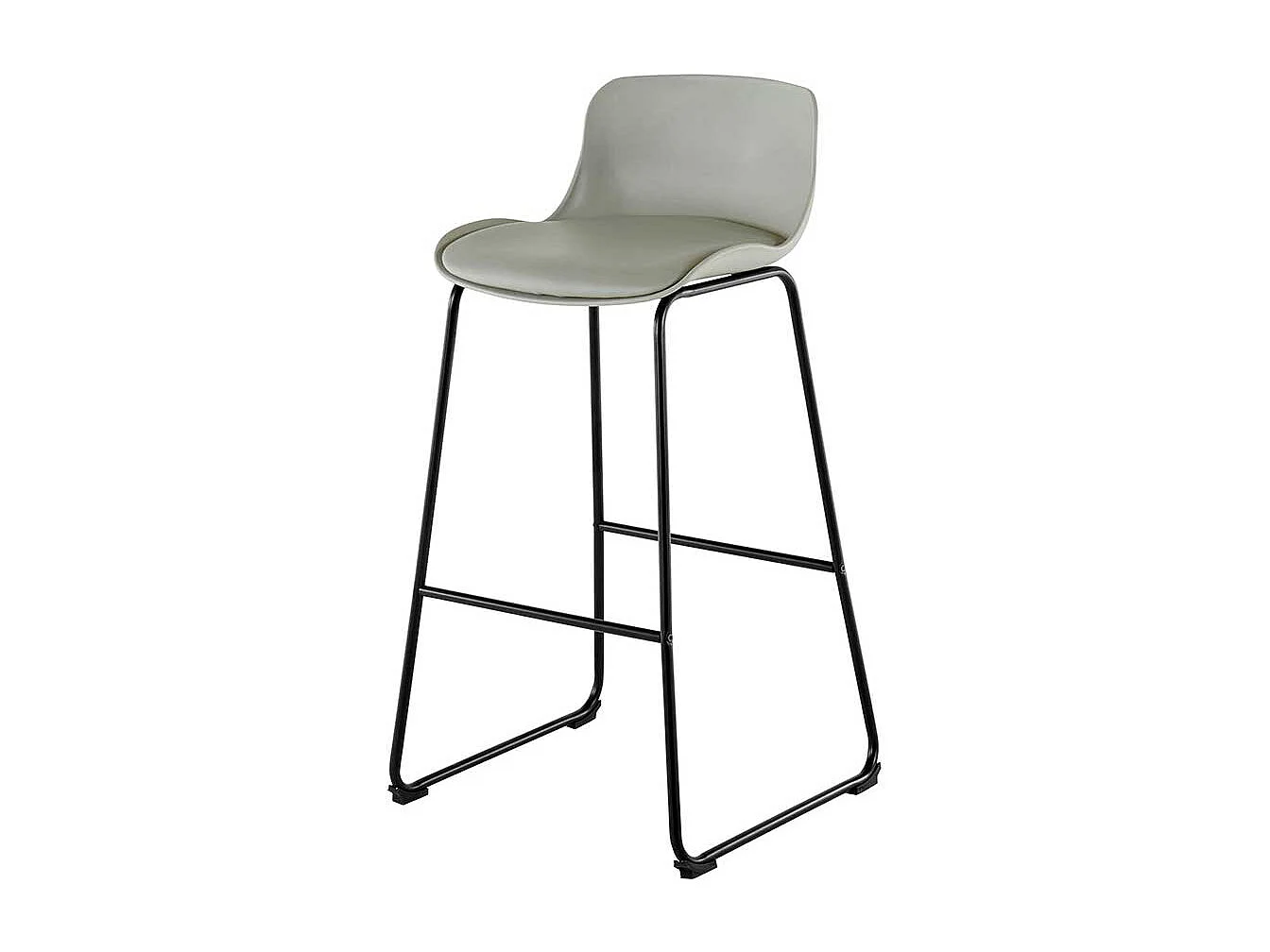 Grauer Barhocker mit schwarzem Bügelgestell 75 cm Sitzhöhe (2er Set)