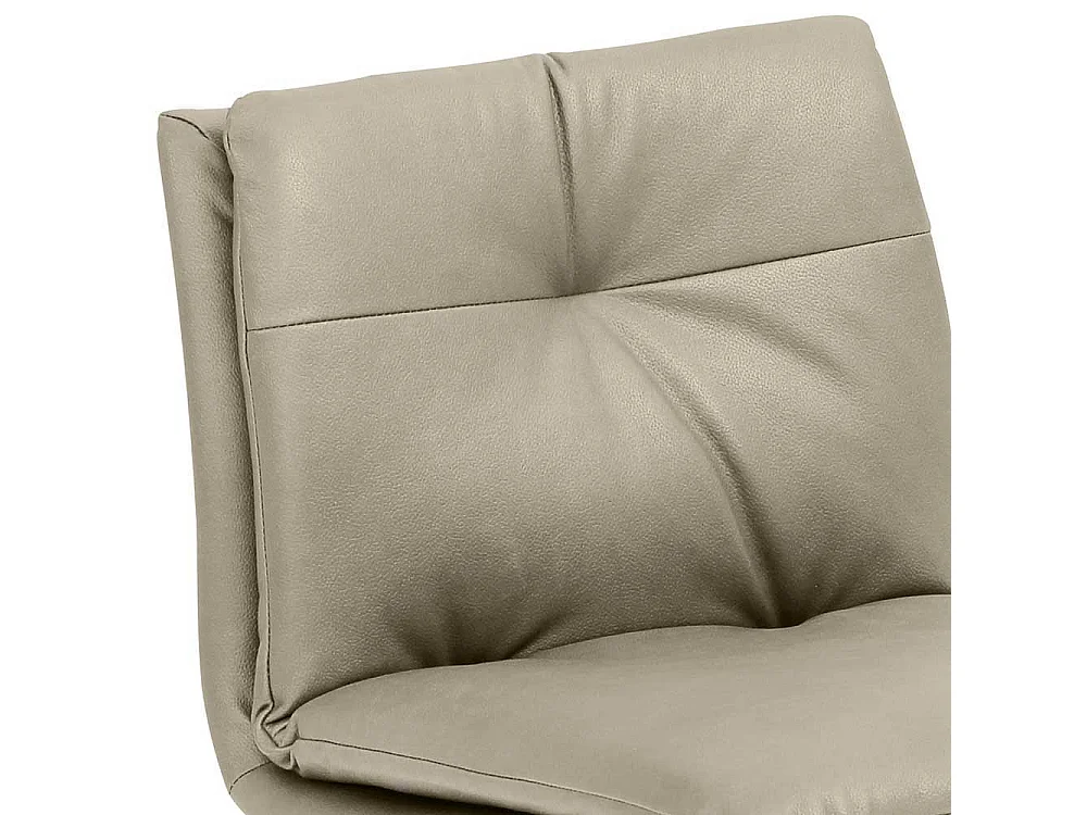 Kuechenhocker in Taupe Microfaser Gestell Edelstahl gebürstet