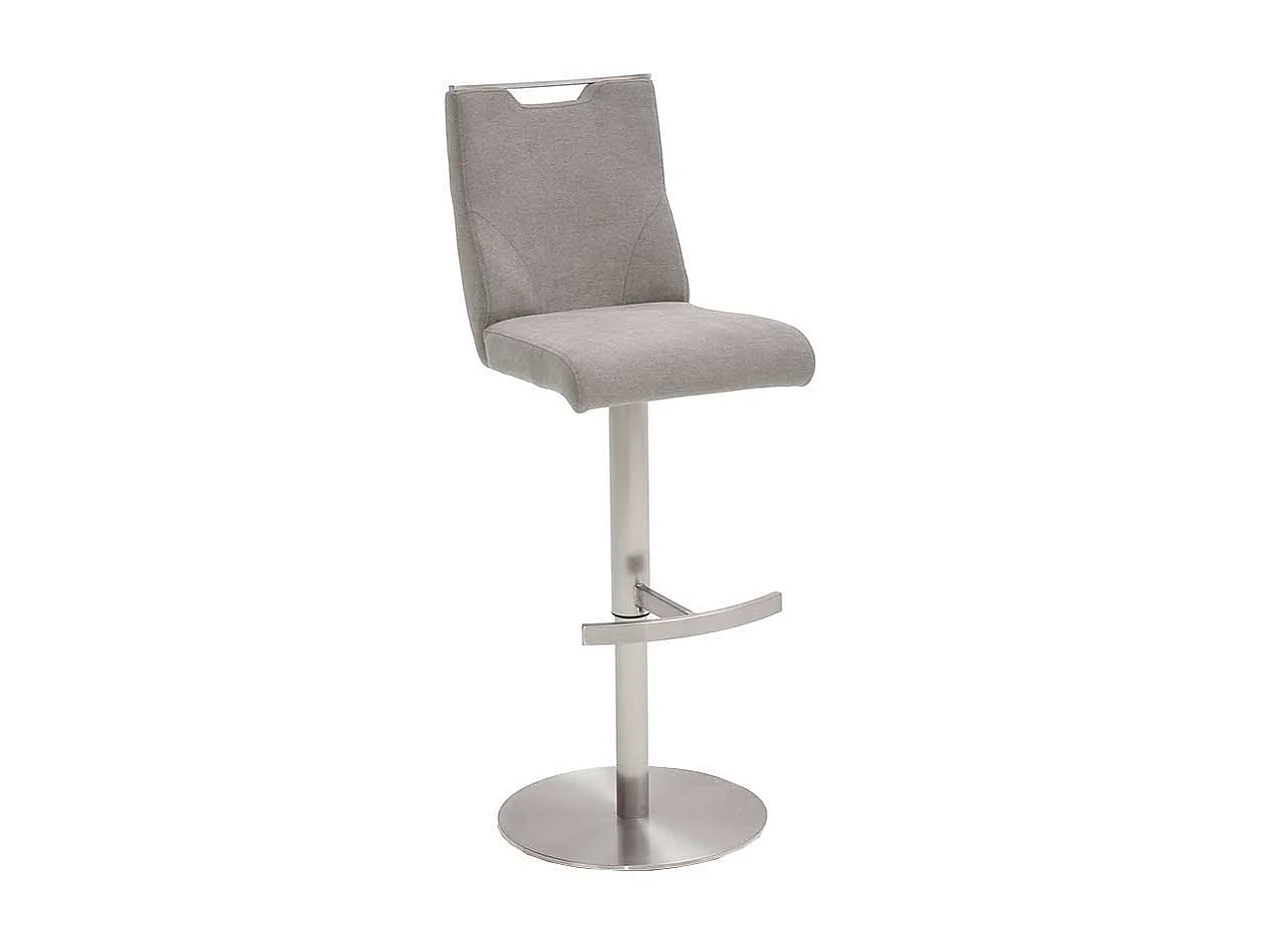 Barstuhl in Hellgrau Webstoff drehbar