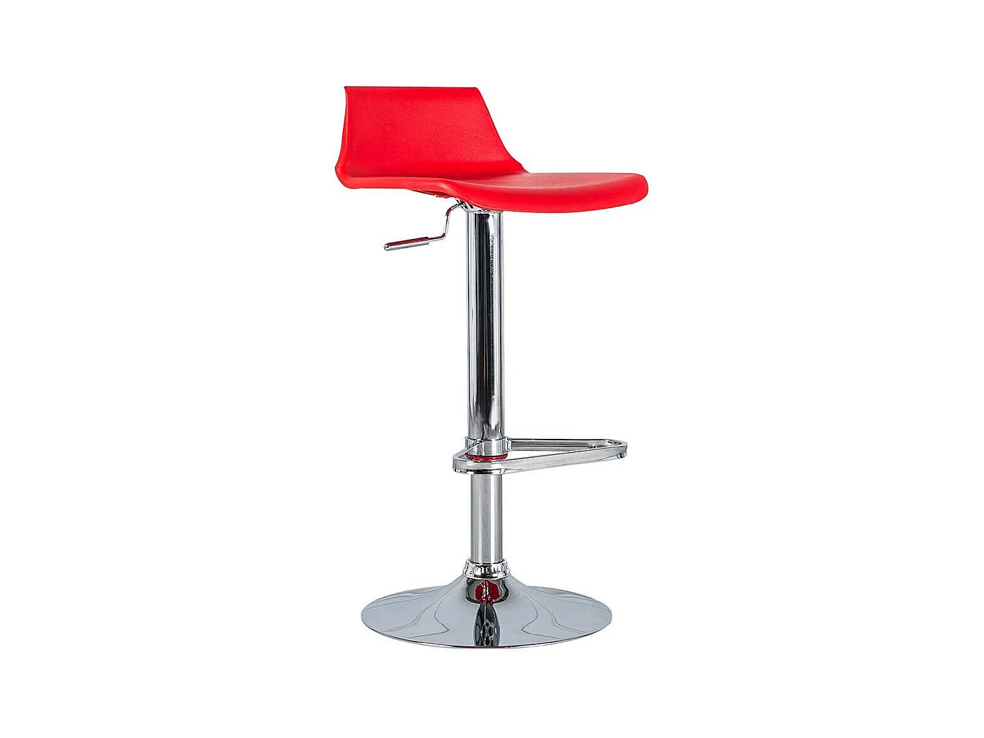 K�chenhocker in Rot Kunststoff Stahl verchromt