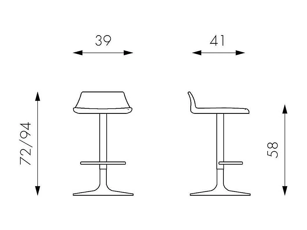 Küchenhocker in Rot Kunststoff Stahl verchromt