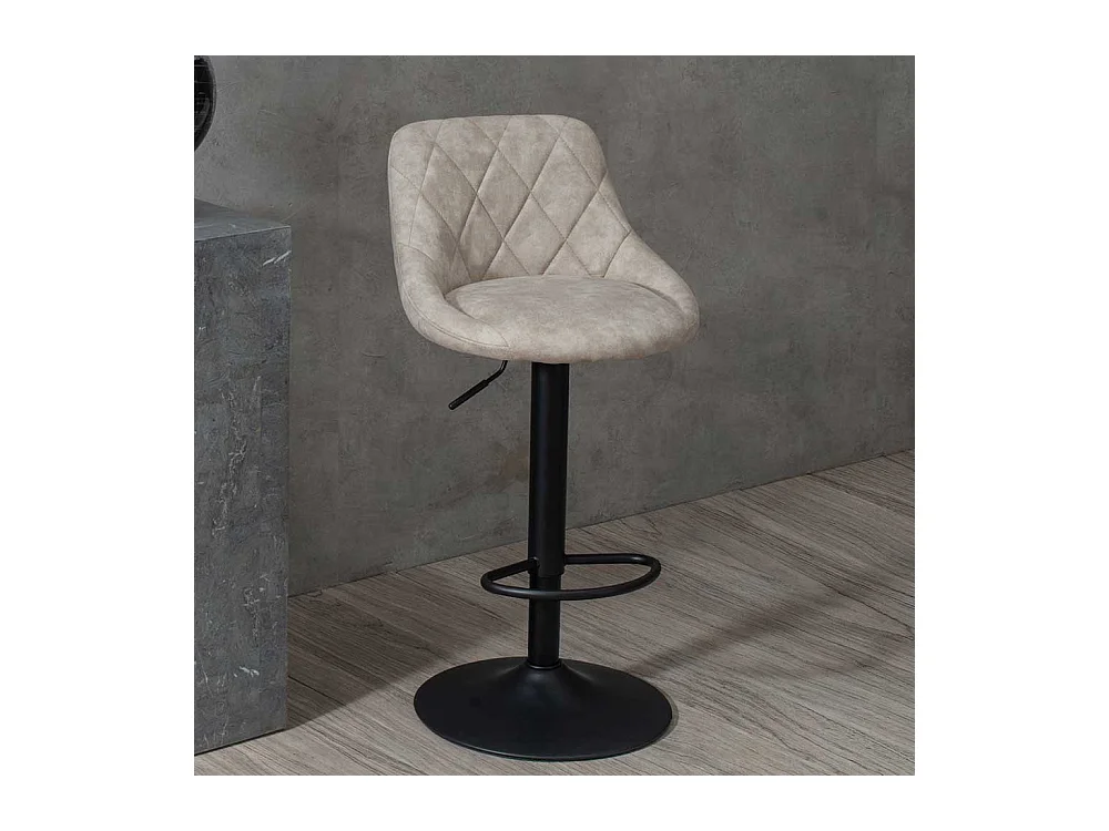 Design Barstühle in Beige und Schwarz gepolstert (2er Set)