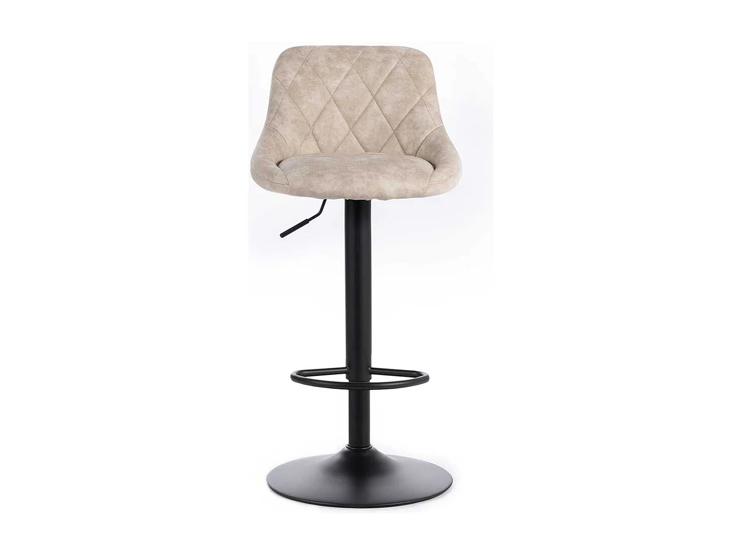 Design Barstühle in Beige und Schwarz gepolstert (2er Set)