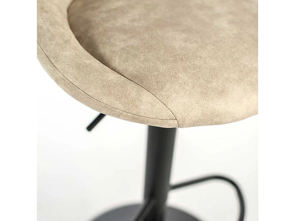 Design Barstühle in Beige und Schwarz gepolstert (2er Set)