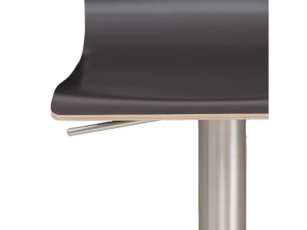 Hochhocker in Anthrazit und Chrom gebürstet Schalensitz