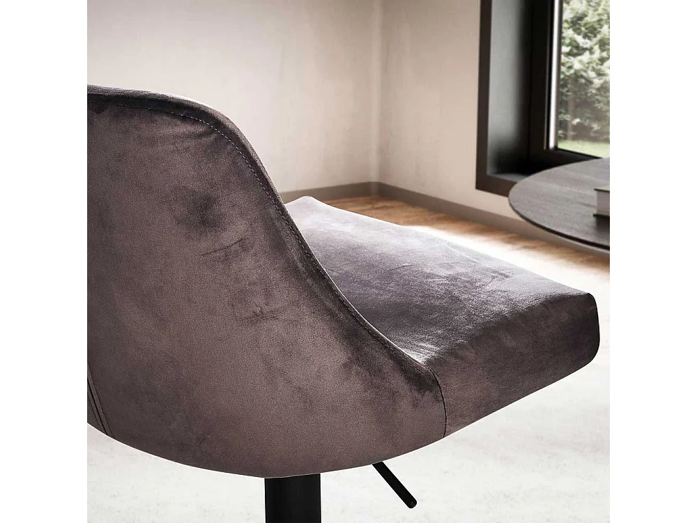 Gepolsterter Barhocker höhenverstellbar Gestell drehbar Metall Fußstütze