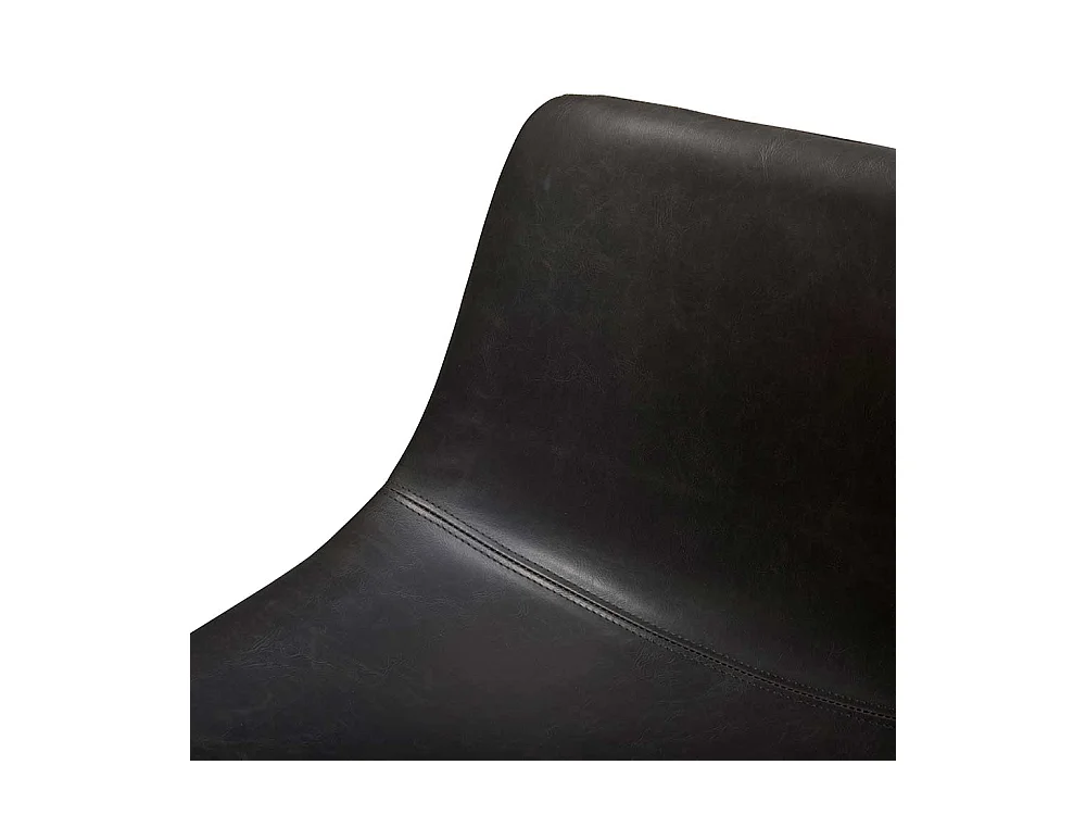 H�henverstellbare Barst�hle in Dunkelgrau Kunstleder drehbar (2er Set)