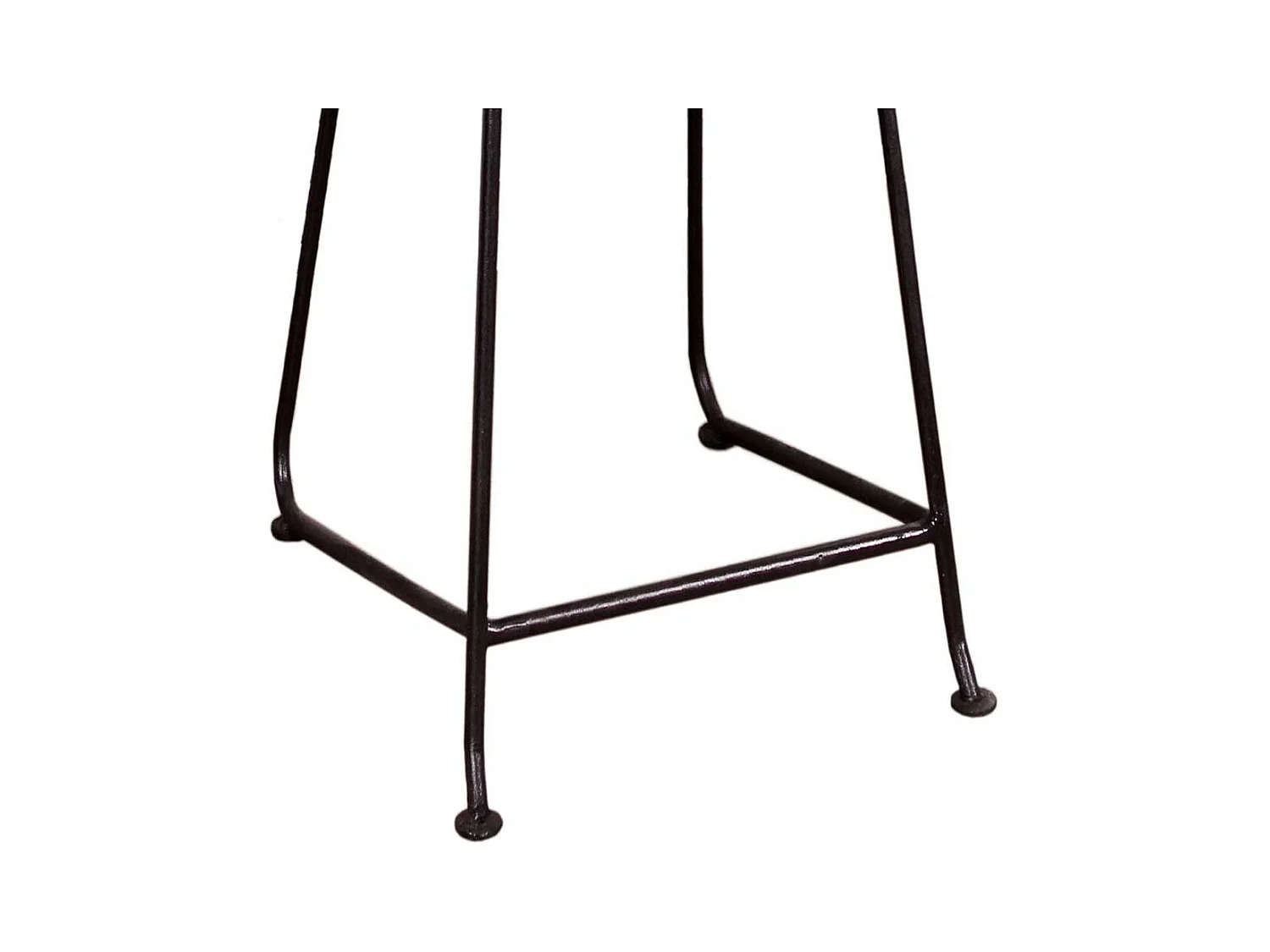 Küchenhocker aus Akazie Massivholz Metall Schwarz