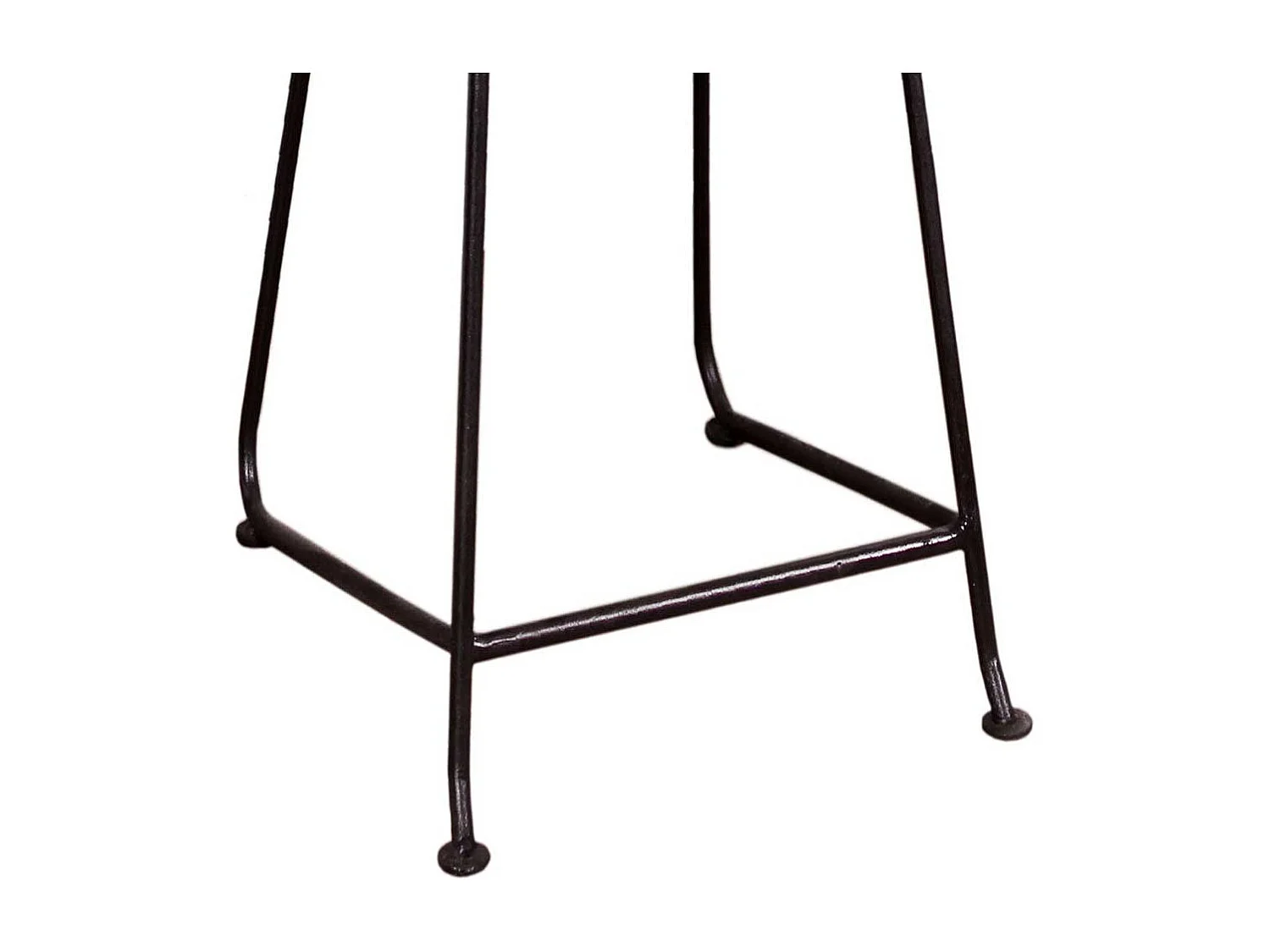 Küchenhocker aus Akazie Massivholz Metall Schwarz