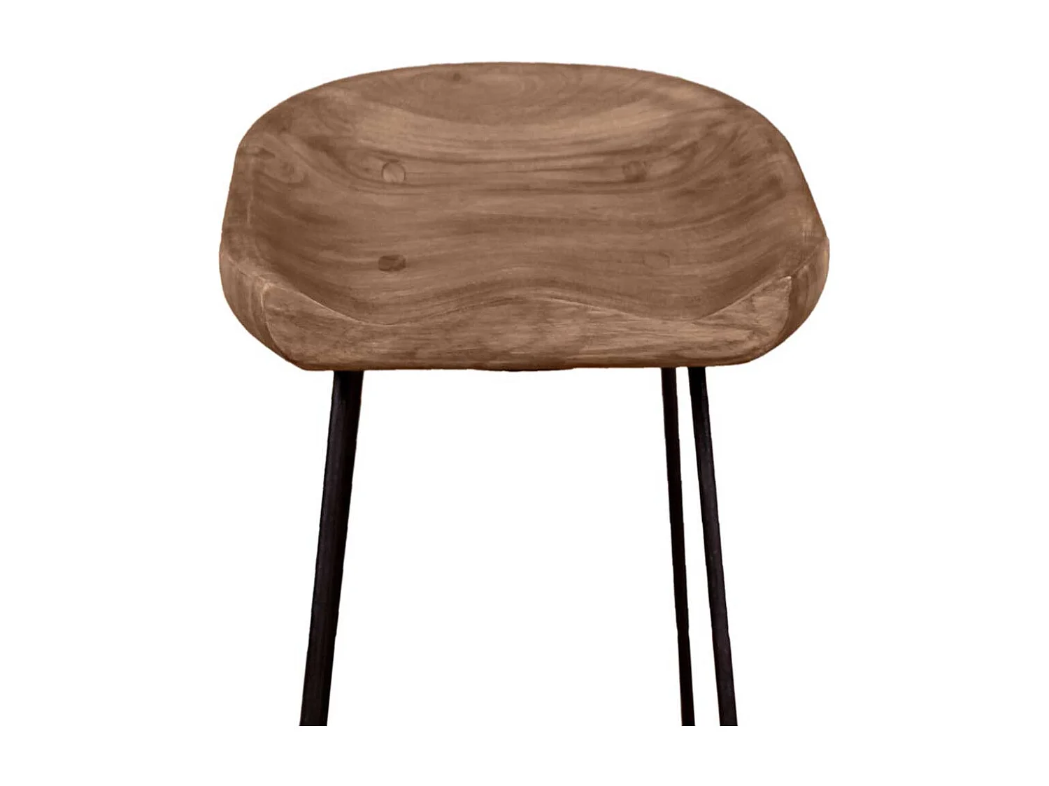 Küchenhocker aus Akazie Massivholz Metall Schwarz