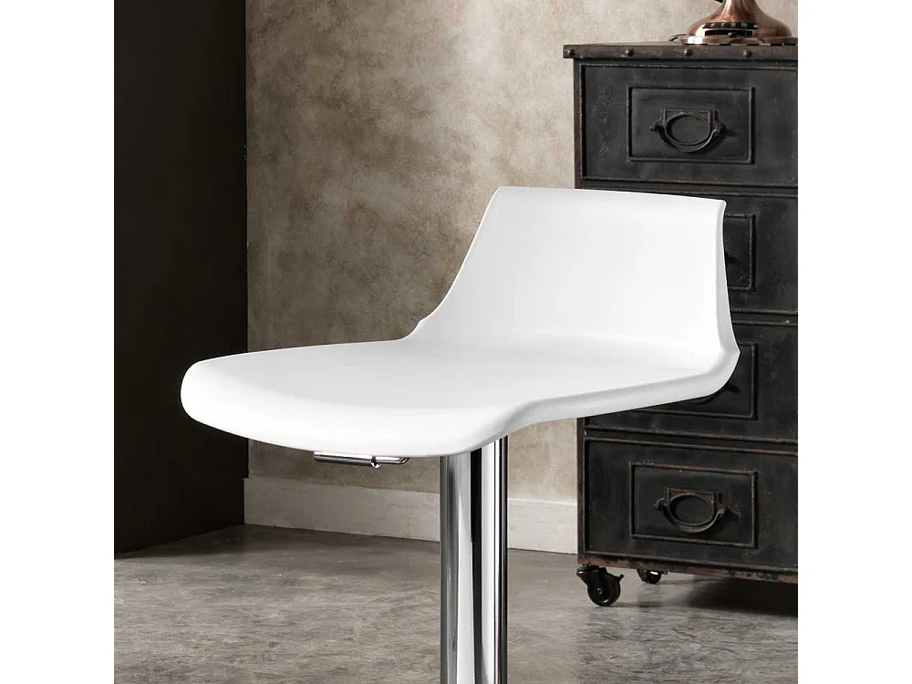 Barstuhl in Weiß höhenverstellbar und drehbar