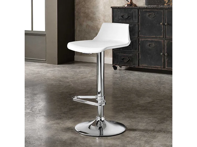 Barstuhl in Weiß höhenverstellbar und drehbar