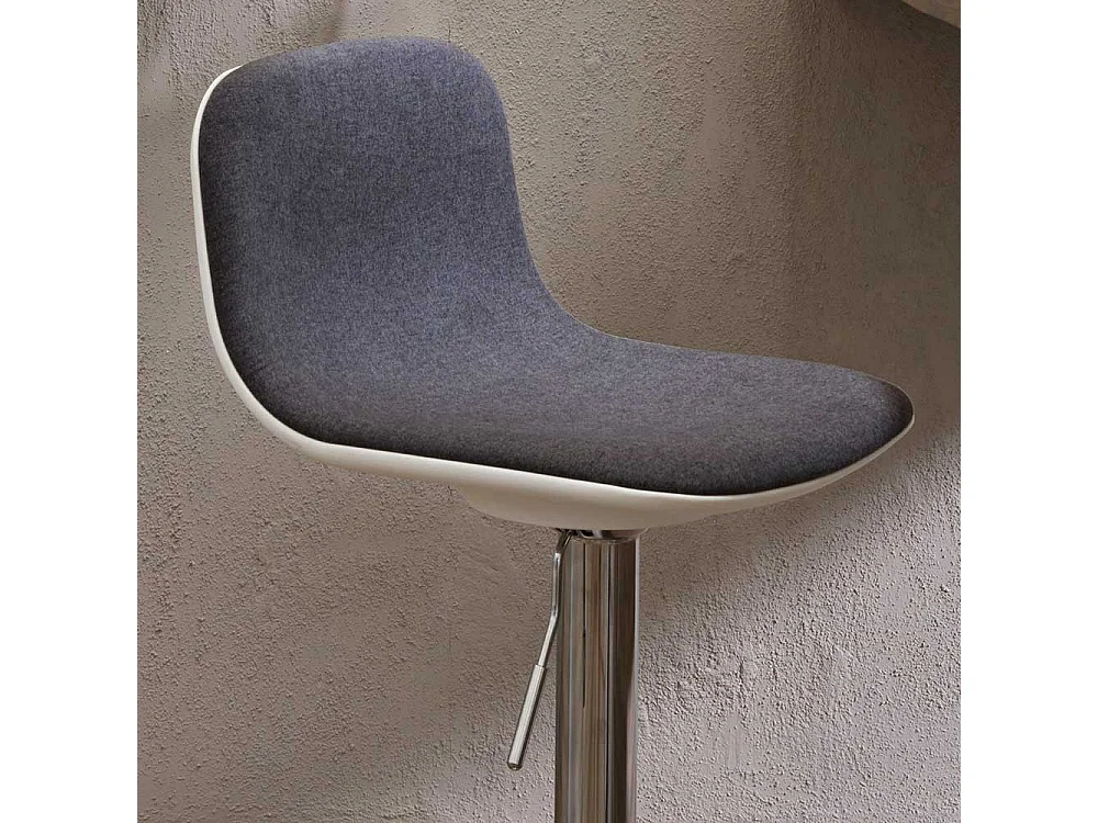 Designbarhocker in Dunkelgrau Webstoff Lehne (2er Set)