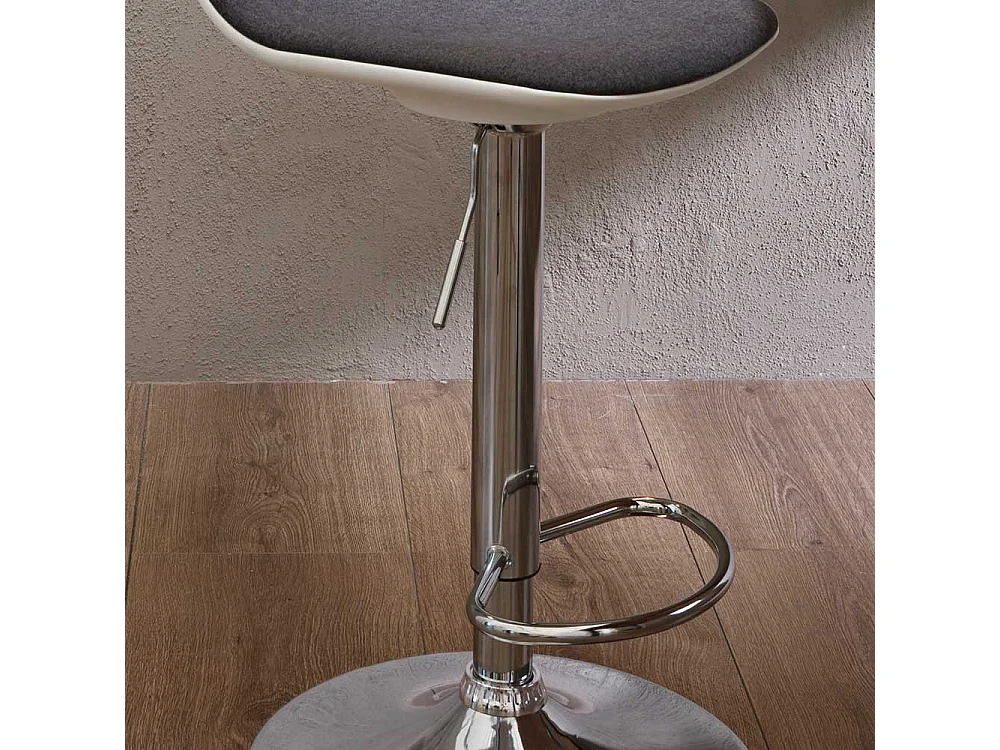 Designbarhocker in Dunkelgrau Webstoff Lehne (2er Set)