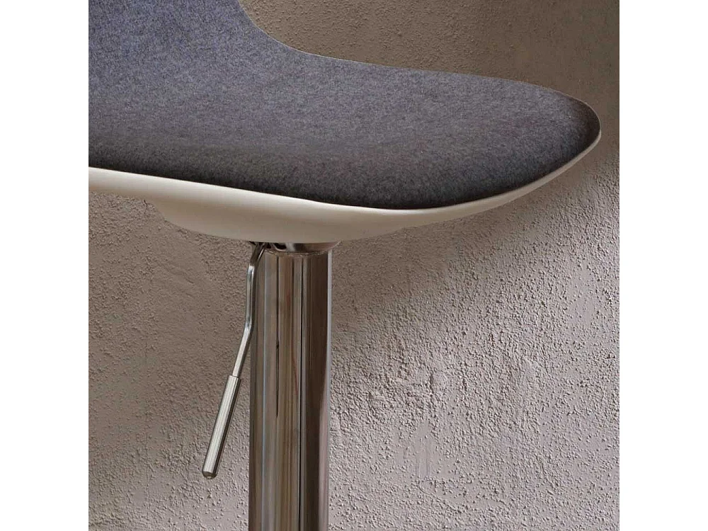 Designbarhocker in Dunkelgrau Webstoff Lehne (2er Set)