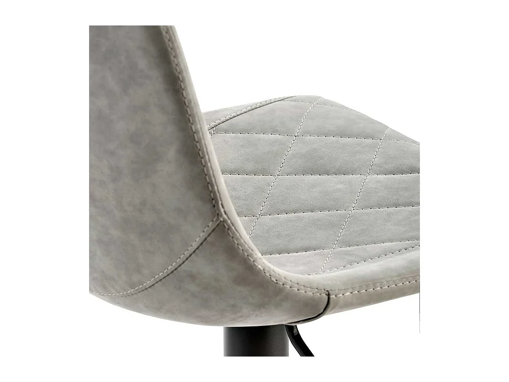 Kunstleder Barstuhl in Lichtgrau Gasdruck