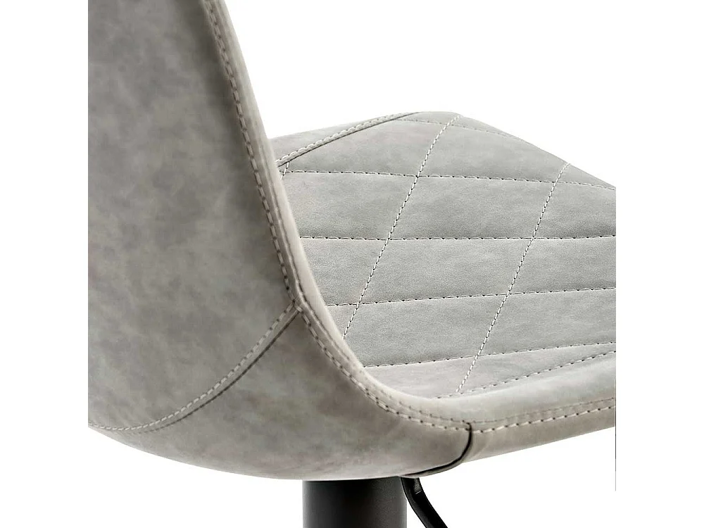 Kunstleder Barstuhl in Lichtgrau Gasdruck