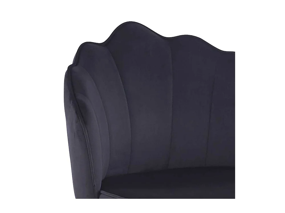 Elegante Barstühle schwarzer Samt Bezug Lehne in Muschelform (2er Set)