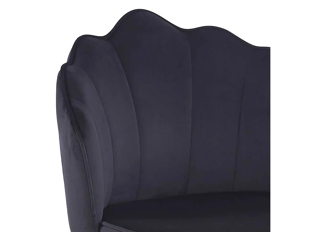 Elegante Barstühle schwarzer Samt Bezug Lehne in Muschelform (2er Set)