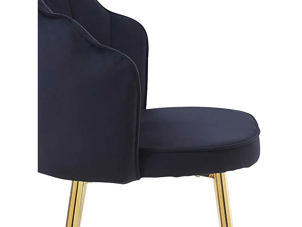 Elegante Barstühle schwarzer Samt Bezug Lehne in Muschelform (2er Set)