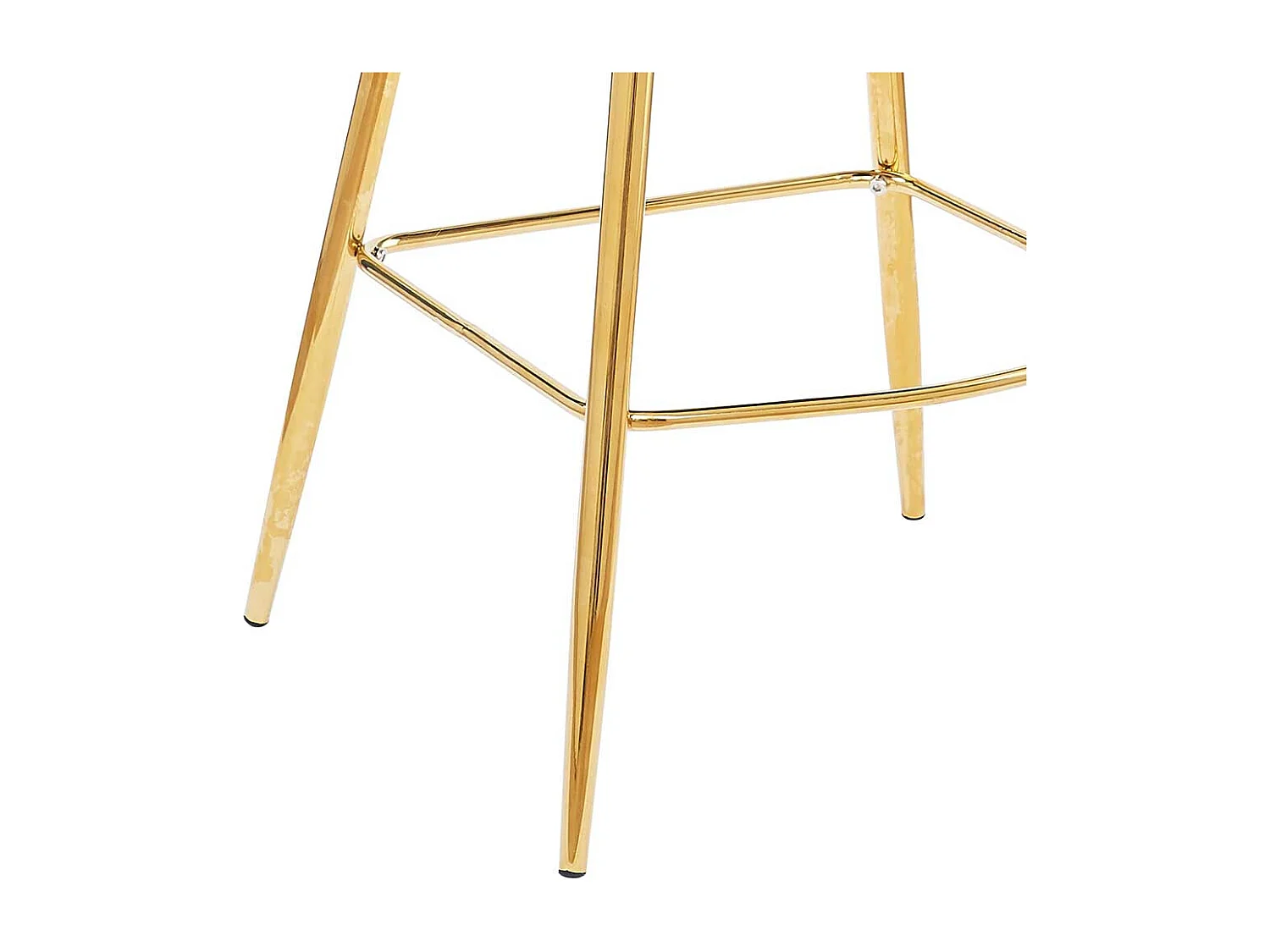 Retro Barhocker Rücken in Muschelform Bezug Samt Beige (2er Set)