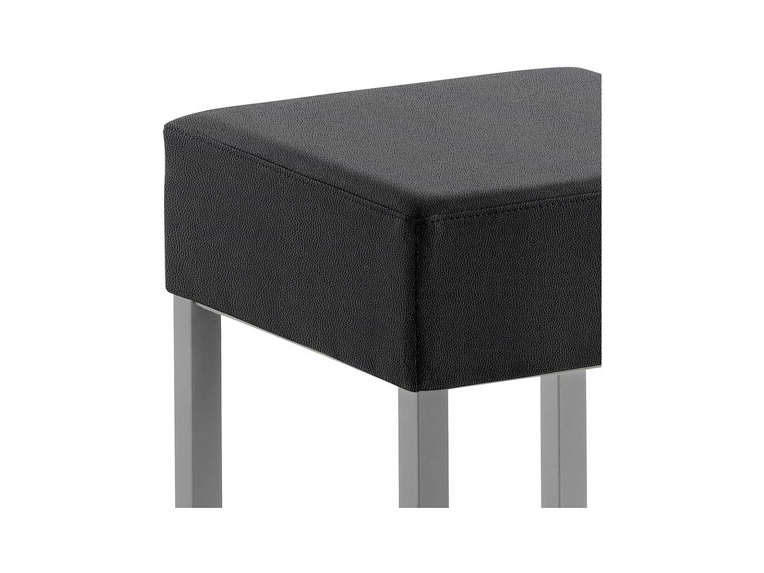 Designbarhocker aus Microfaser Vierfußgestell aus Metall