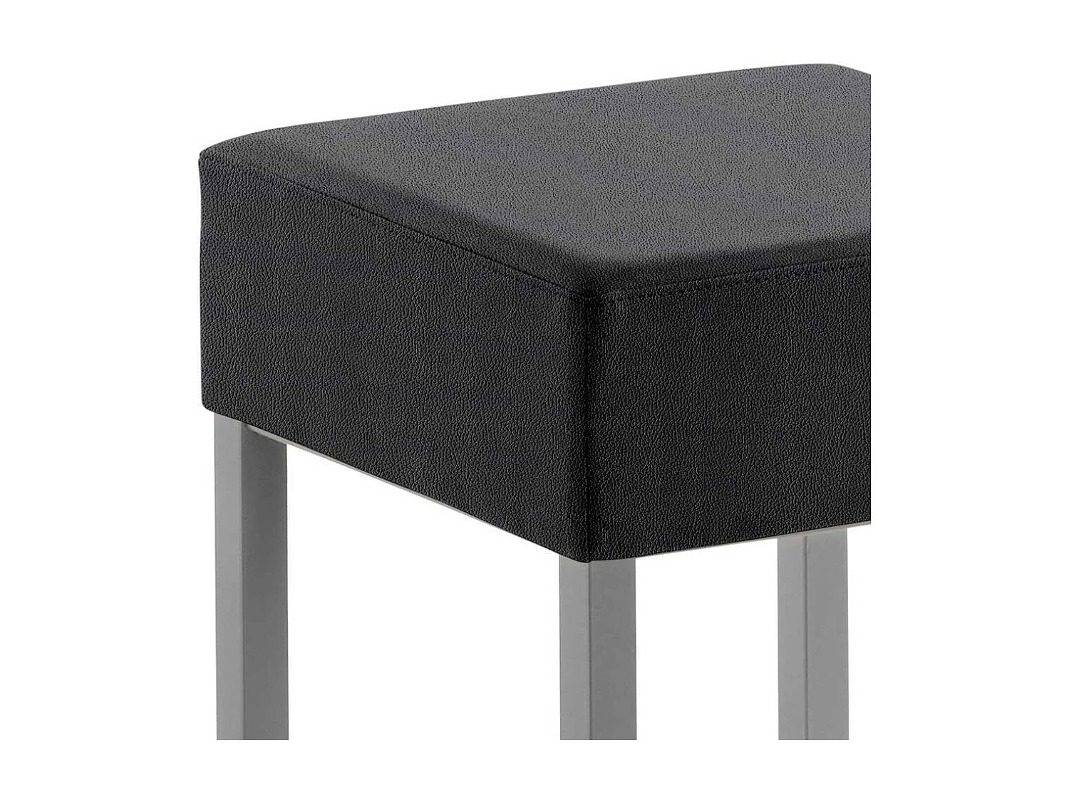 Designbarhocker aus Microfaser Vierfußgestell aus Metall