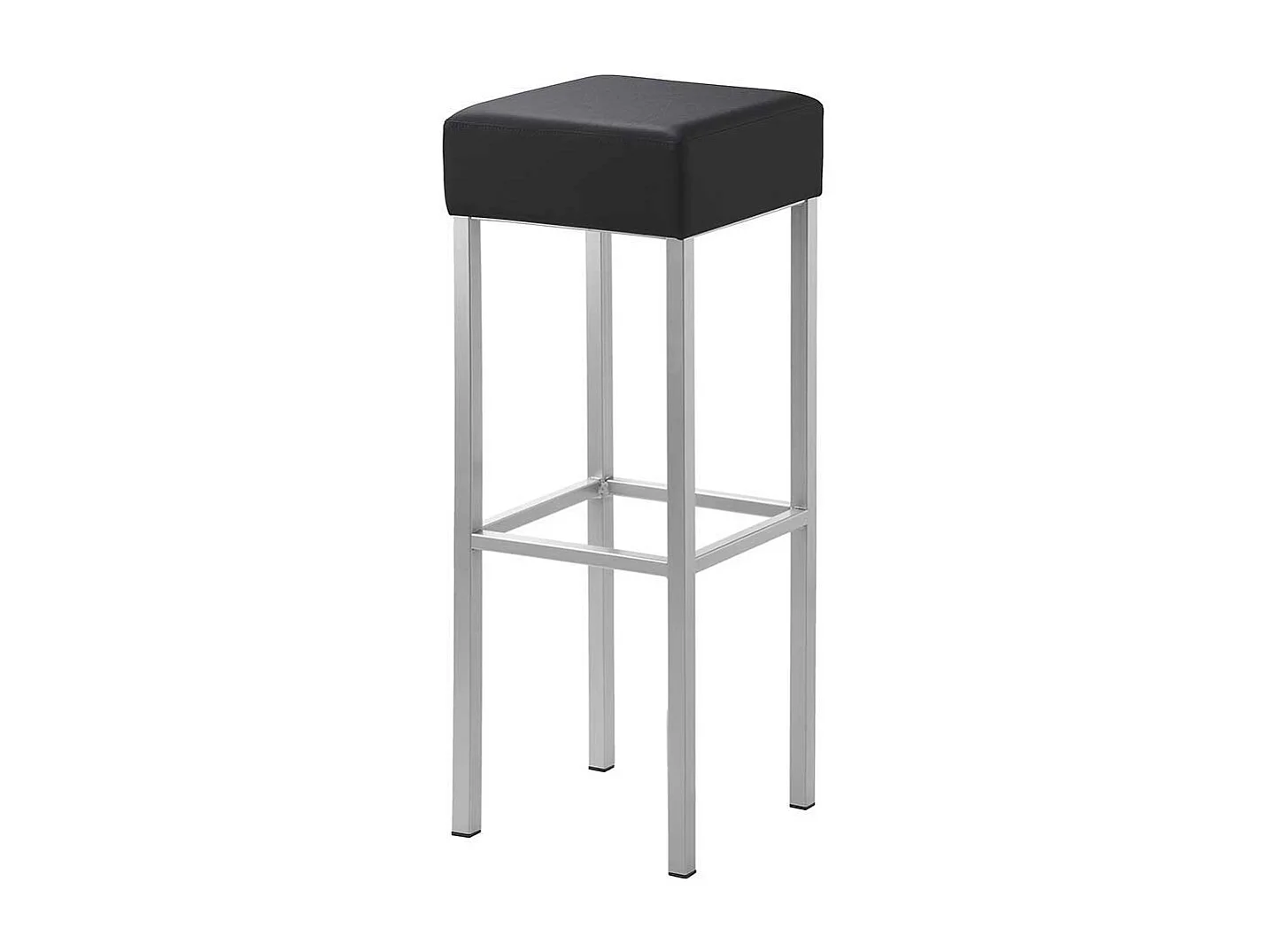 Designbarhocker aus Microfaser Vierfußgestell aus Metall