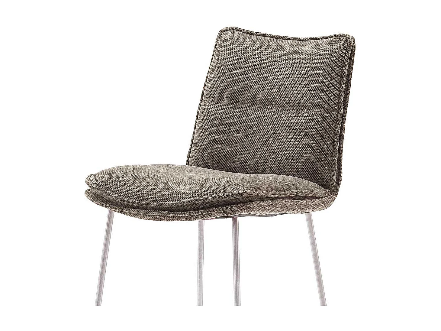 Barstühle in Hellbraun Chenillegewebe Bügelgestell (2er Set)