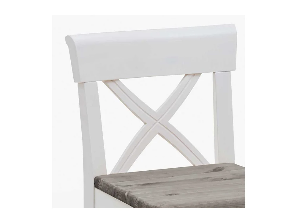 Barstuhl in Weiß Grau Kiefer Massivholz