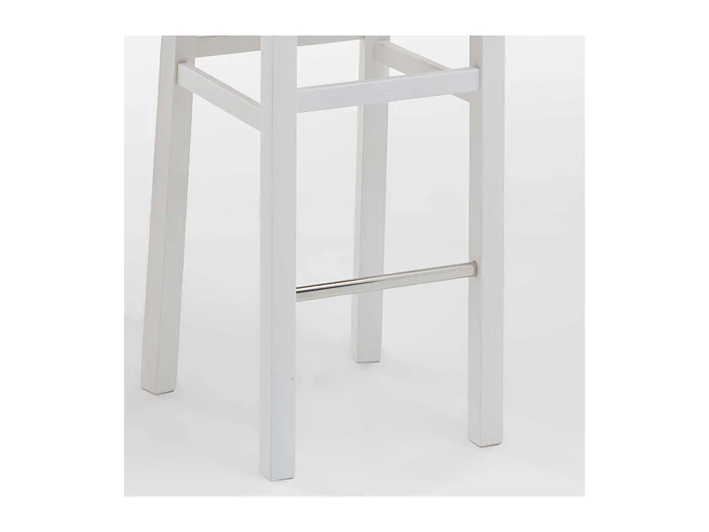 Barstuhl in Weiß Grau Kiefer Massivholz