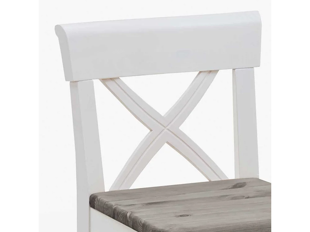 Barstuhl in Weiß Grau Kiefer Massivholz