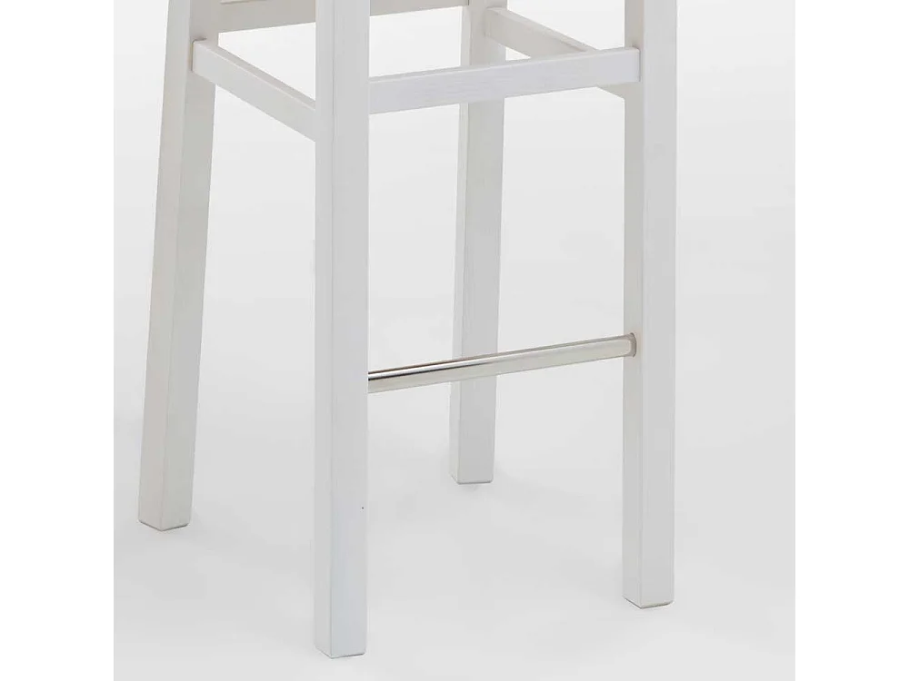 Barstuhl in Weiß Grau Kiefer Massivholz