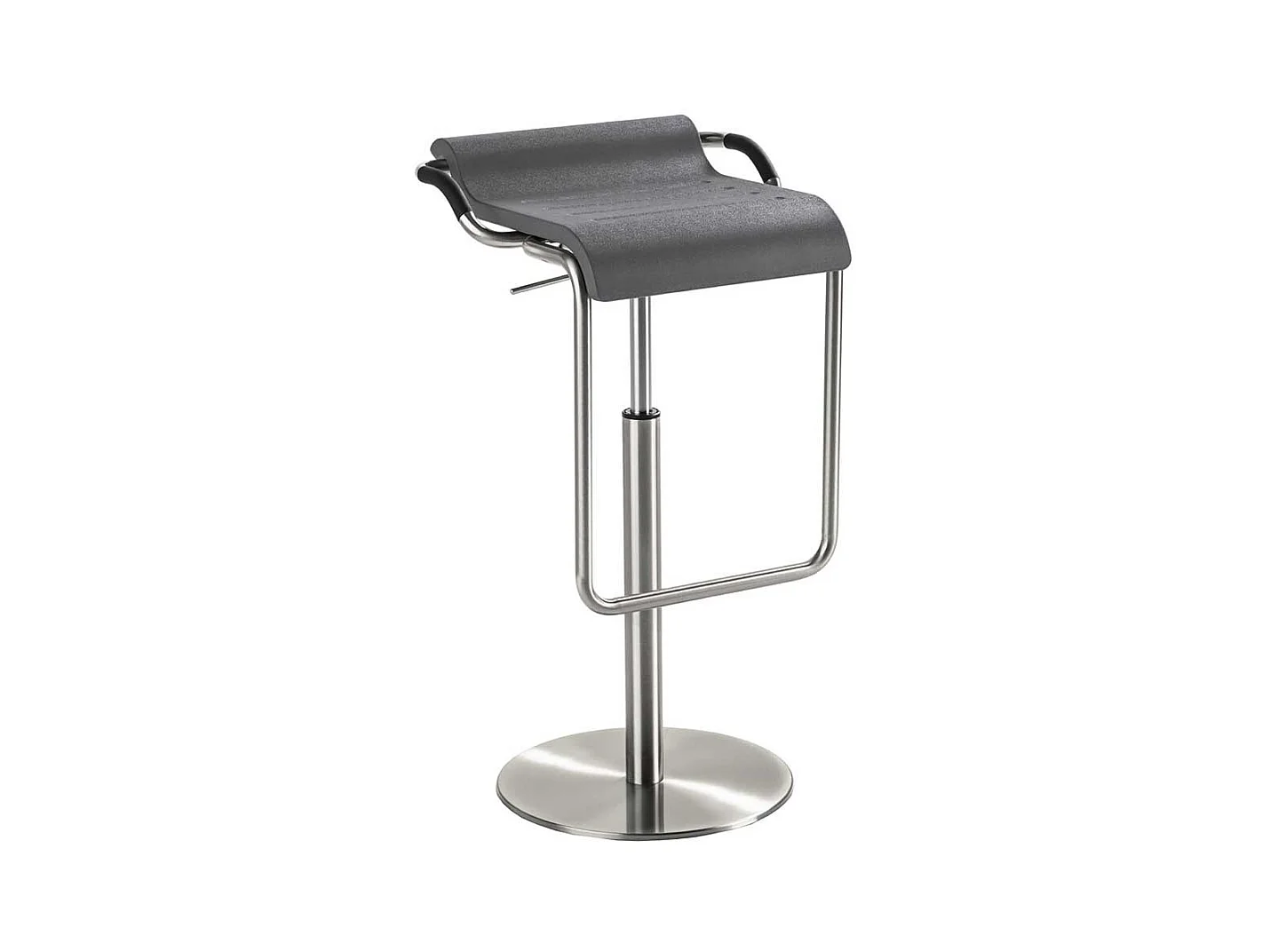 Höhenverstellbarer Barhocker in Dunkelgrau Chromfarben