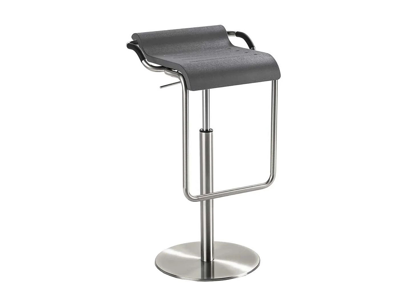 Höhenverstellbarer Barhocker in Dunkelgrau Chromfarben