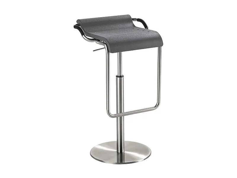 Höhenverstellbarer Barhocker in Dunkelgrau Chromfarben