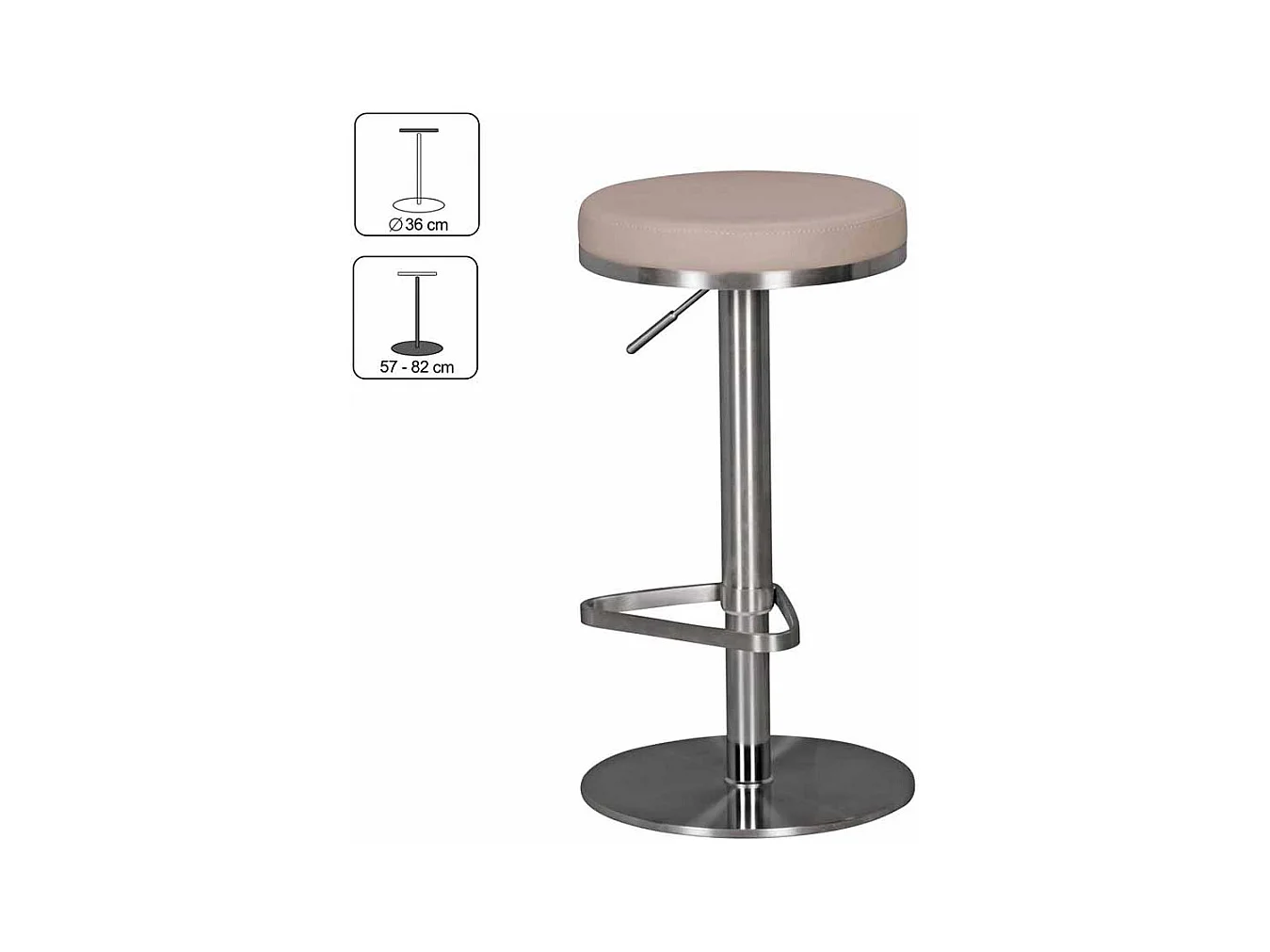 Tresenhocker in Taupe rund