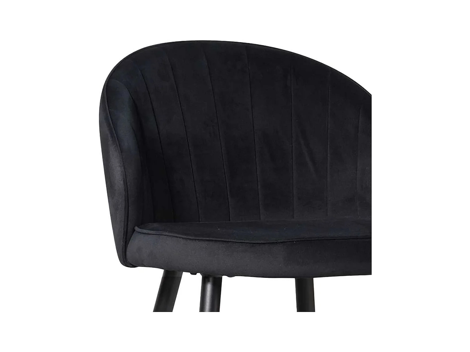 Hochhocker Barstuhl aus Samt mit Vierfußgestell aus Metall (2er Set)