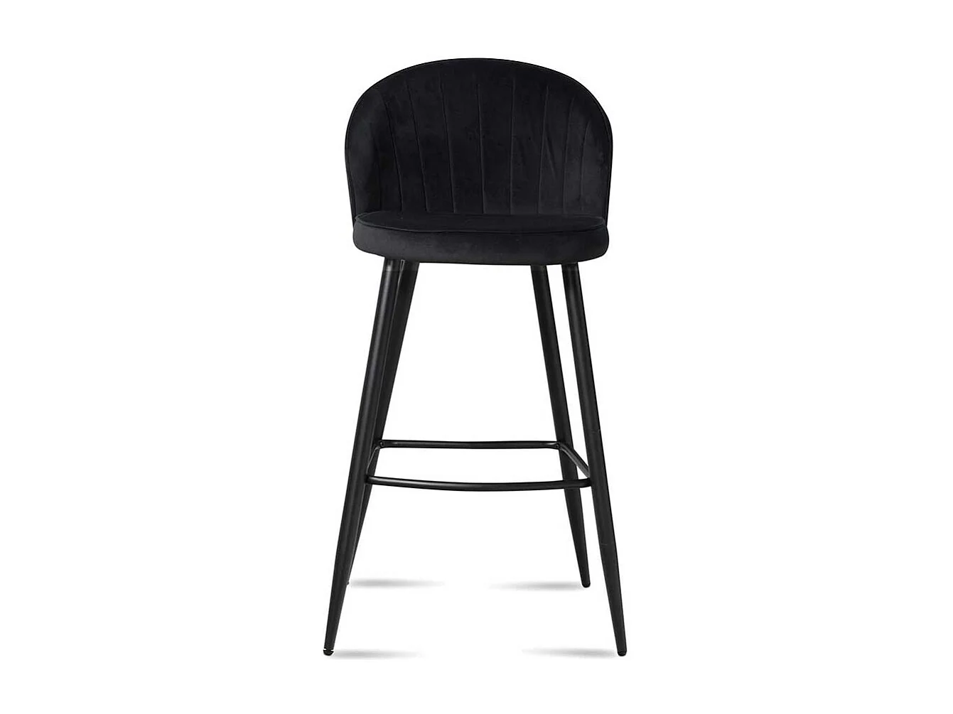 Hochhocker Barstuhl aus Samt mit Vierfußgestell aus Metall (2er Set)