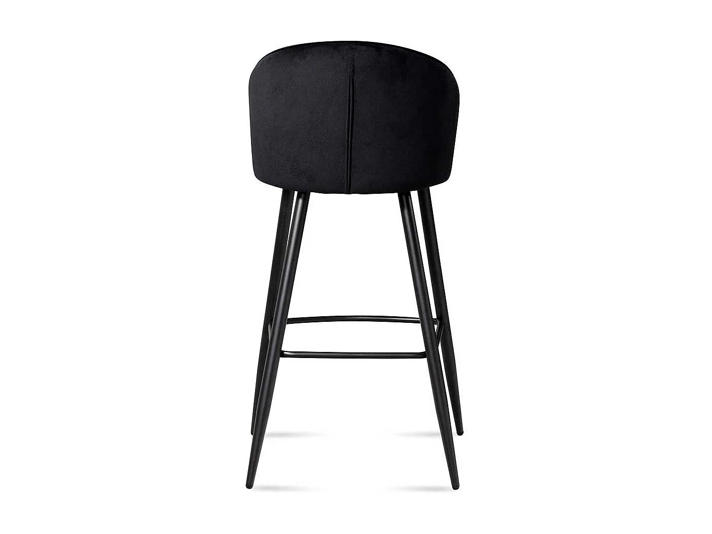 Hochhocker Barstuhl aus Samt mit Vierfußgestell aus Metall (2er Set)