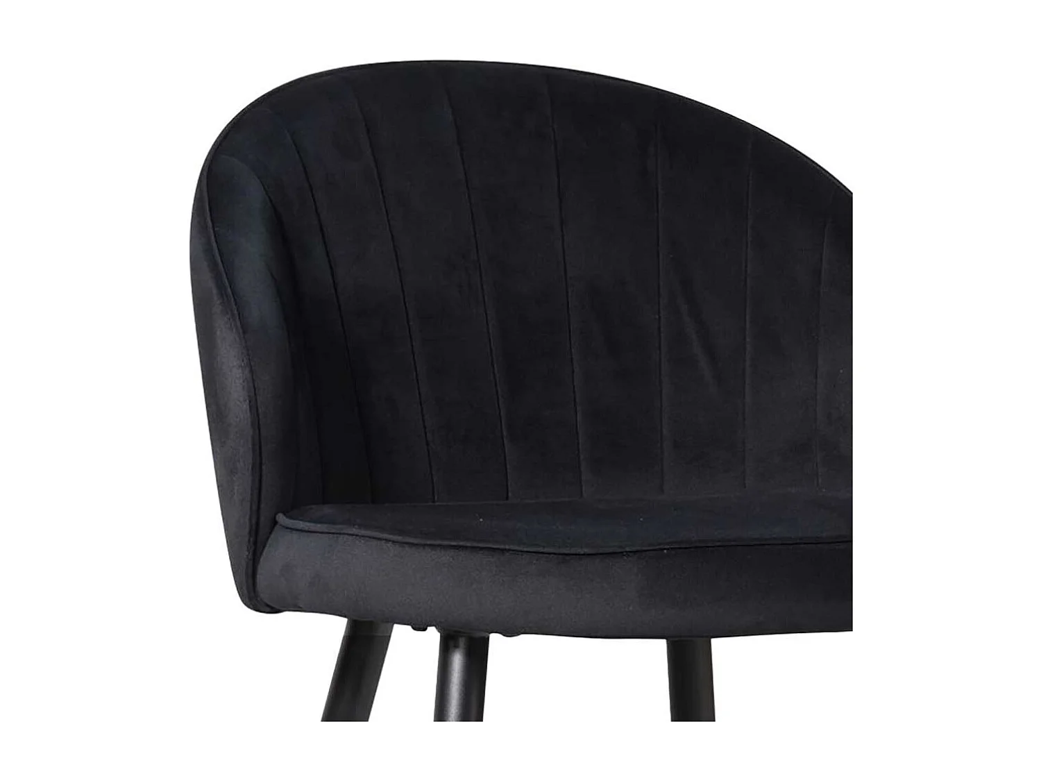 Hochhocker Barstuhl aus Samt mit Vierfußgestell aus Metall (2er Set)