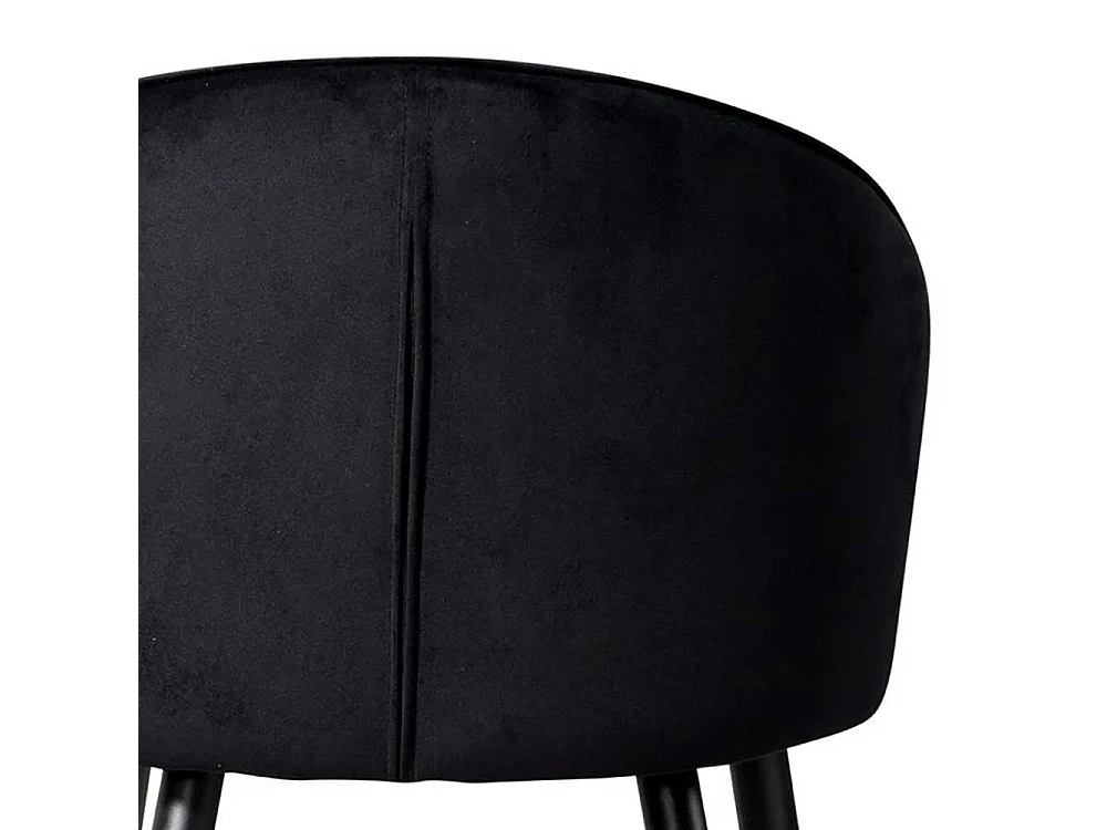 Hochhocker Barstuhl aus Samt mit Vierfußgestell aus Metall (2er Set)