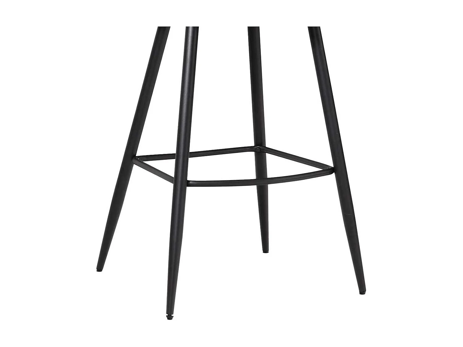 Hochhocker Barstuhl aus Samt mit Vierfußgestell aus Metall (2er Set)